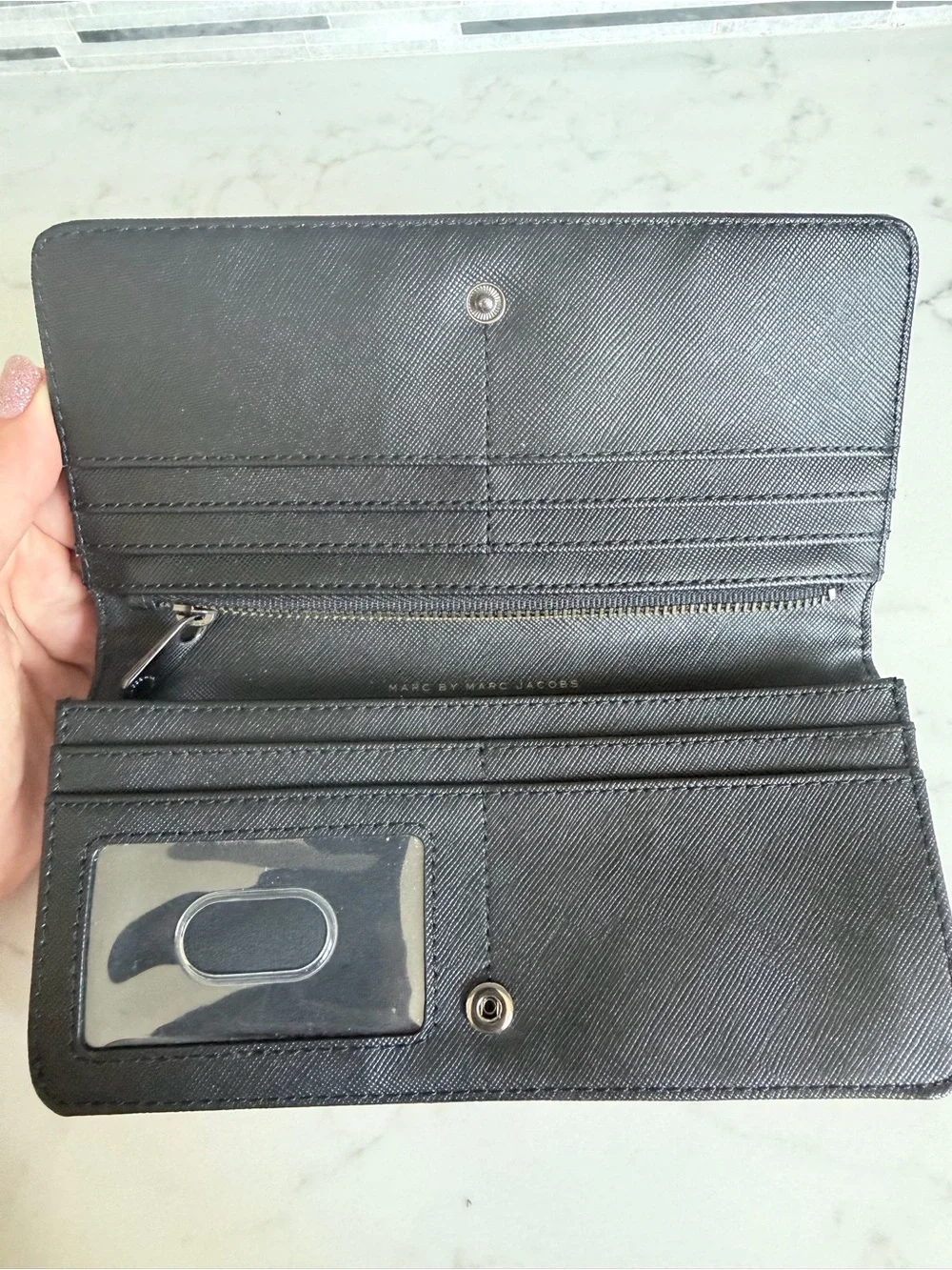 New Vintage Marc by Marc Jacobs Black and White Striped Zip MT Tomoko Wallet